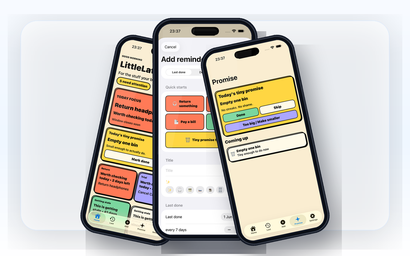 LittleLater app screenshots